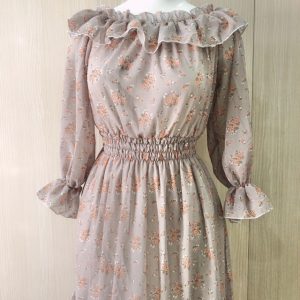 Đầm trễ vai NHIỀU MÀU đầm vintage tay ngắn họa tiết hoa đầm bầu đi biển-9