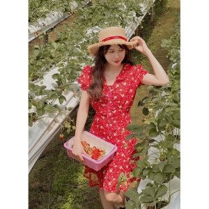 Đầm ngắn nữ Laundry Dress cổ bèo tay ngắn phồng họa tiết – Là Hoa-6