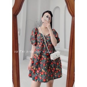 [Siêu Hot] Váy Hoa Babydoll Siêu Xinh, Đầm Hoa Dáng Xoè Có Ảnh Thật Kèm Video-5