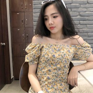 Váy hoa đắp tà CD020 ( Có ảnh thật)-7