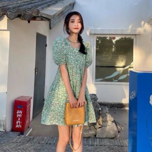 VÁY HOA NHÍ ULLZANG TAY BỒNG PHỐI NƠ🌻-3