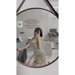 Váy Hoa Xanh Đuôi Cá Hot Hit Có Ảnh Thật Kèm Video-5