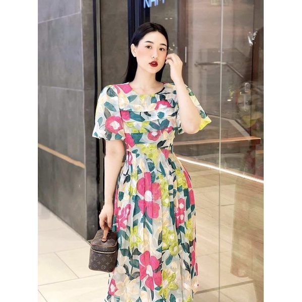 BÁN SỈ VÁY HOA XOÈ LY NGỰC CHO NỮ-7