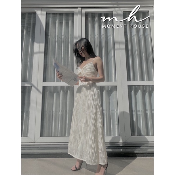 [Mã 55FASHIONSALE giảm 12% đơn 99K] VÁY 2 Dây BASIC xoắn ngực [Moment House]-3