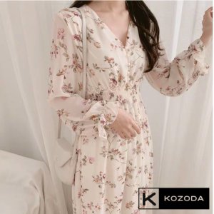 Váy Hoa Nhí Đầm vintage Voan Dáng Dài đẹp dễ thương dáng xòe có lớp lót Quảng Châu kozoda D5-2