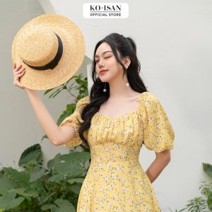 [Mã BMLTA50 giảm 50K đơn 99K] Váy hoa nhí vintage dáng dài thiết kế tay phồng nữ tính KOISAN 21056689-7