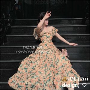 Váy voan HOA HỒNG TO xinh xinh(kèm ảnh thật,video)-1