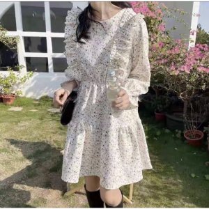 [Mã 55FASHIONSALE giảm 12% đơn 99K] Đầm - váy hoa nhí bèo cổ-6