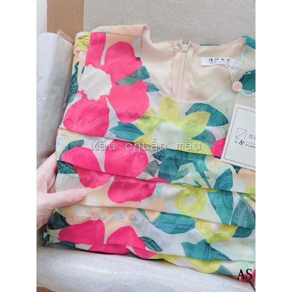 BÁN SỈ VÁY HOA XOÈ LY NGỰC CHO NỮ-8