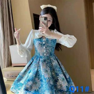 Đầm xoè hoa nhí chất ford phong cách Hàn Quốc-hang thiết kế-8