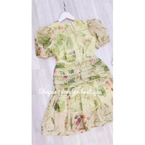 Váy hoa đuôi cá xếp li tay bồng dự tiệc sang trọng chất voan tơ V147 full size AĐ BOUTIQUE-7