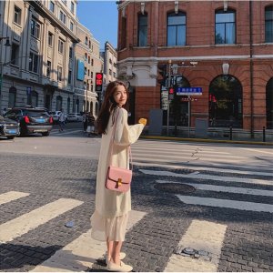 Váy len đầm len dệt kim form rộng freesize mix đuôi cá phong cách nàng thơ Hàn Quốc-4