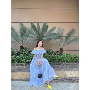 [Siêu Hot] Váy Maxi Bèo Trễ Vai 5 Màu Siêu Xinh Có Ảnh Thật Kèm Video-2