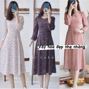 [Ảnh thật/Video Váy hoa cỏ dáng dài Hàn Quốc - Đầm hoa nhí vintage phong cá-4