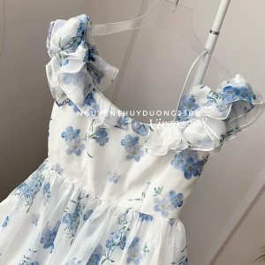 [NEW DRESS]VÁY-ĐẦM HOA XANH TRỄ VAI NÀNG THƠ SIÊU XINH-2