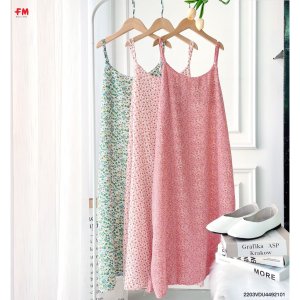 Váy hoa lụa 2 dây hoa nhí siêu xinh | Váy lụa mềm du lịch biển sống ảo siêu xinh | Fm Store 220321026-7