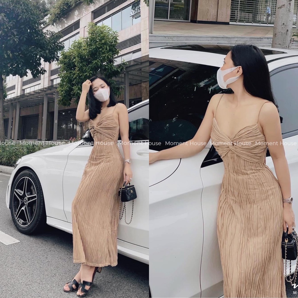 [Mã 55FASHIONSALE giảm 12% đơn 99K] VÁY 2 Dây BASIC xoắn ngực [Moment House]-7