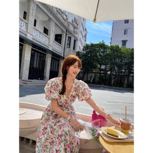 [FREESHIP - CÓ ẢNH THẬT] VÁY MAXI HOA THÔ ĐŨI TAY 2 LỚP SIÊU XINH-3