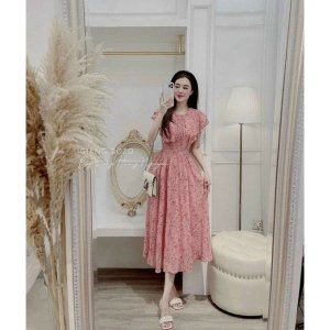 Váy Maxi Hoa bèo Xếp li trước nhiều màu-9
