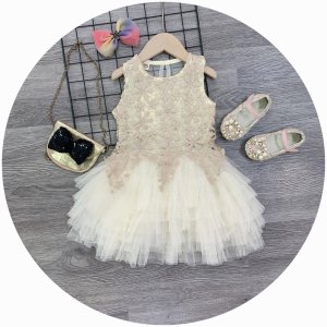 [10-30kg] Váy Công Chúa Cao Cấp Ren Hoa Phối Tùng Lưới Mềm Xòe Bồng Bềnh Xinh Xắn Cho Bé Gái-6