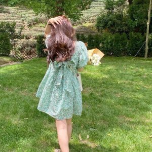 VÁY HOA NHÍ ULLZANG TAY BỒNG PHỐI NƠ🌻-5