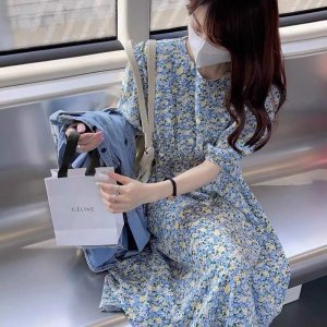 [Mã 55FASHIONSALE giảm 12% đơn 99K] VÁY HOA NHÍ CHUN EO TAY BỒNG 🌷-3