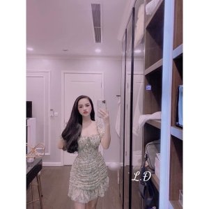 [Mã 55FASHIONSALE giảm 12% đơn 99K] Váy hoa cup ngực dáng ngắn có đệm ngực-6