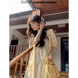 Váy hoa nhí chữ A [kokos] đầm hoa vintage [freesize] [Siêu Sale] [FreeShip] tay lỡ dáng suông ulzzang 21197-7