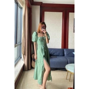 [Mã 55FASHIONSALE giảm 12% đơn 99K] VÁY HOA NHÍ XẺ TÀ DÚM NGỰC 🌿-5