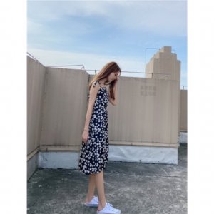 Váy 2 Dây Hoa Nhí Tiểu Thư ⚡ Đầm Hai Dây Nữ Dáng Suông Siêu Xinh Kèm Ảnh Thật-6