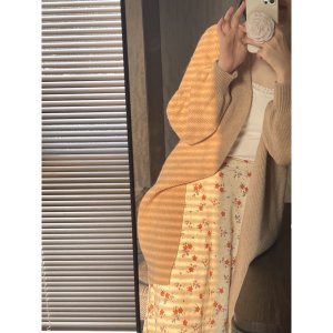 [KÈM ẢNH CẬN CHẤT VẢI] Cardigan len vintage x Chân váy hoa nhí - Dreamynt-6