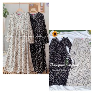 [Ảnh thật/Video Váy hoa nhí babydoll dáng dài thục nư Đầm hoa vintage ulzzang-8