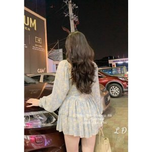 Váy von hoa cup ngực dài tay-4