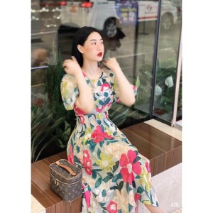 VÁY HOA TƠ VÂN NỔI CAO CẤP NEWW-8