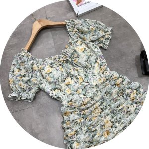 Váy Hoa Xanh Đuôi Cá Hot Hit Có Ảnh Thật Kèm Video-7