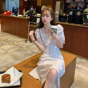 Váy Hoa Nhí Trắng ⚡️ẢNH THẬT⚡️Đầm Cotton Dáng Xinh Chào Hè-5