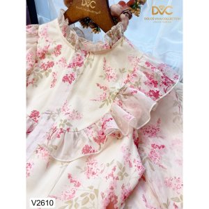 (Kèm vieo và ảnh trải sàn) VÁY HOA CỔ TRÒN BÈO NGỰC V2610 - DOLCE VIVA COLLECTION-4