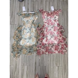 Đầm voan hoa đuôi cá_Váy hoa dáng dài tiểu thư-5