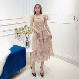 🌈 VÁY TƠ HOA TẦNG MAXI ĐỆM NGỰC - ảnh thật📣-5