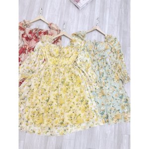 VÁY HOA VOAN TƠ XƯỚC CÚP NGỰC MAXI-4