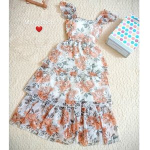 🌈 VÁY TƠ HOA TẦNG MAXI ĐỆM NGỰC - ảnh thật📣-3