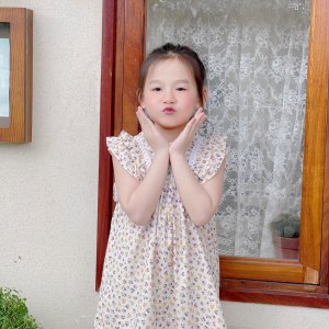 Váy bé gái, Váy kiểu tay bồng Dewkids hoa nhí cao cấp cho bé gái trend 2022 - VH03-2