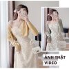 (Sẵn Vàng Hồng) Sét Váy Hai Dây Hoa Nhí Kèm Áo Khoác Cardigan Siêu Đẹp (Ảnh thật ở cuối)-1