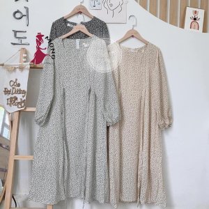 Váy Hoa Nhí Ulzzang Cổ Vuông Dáng Dài Thắt Nơ Eo - Mono Boutique-8
