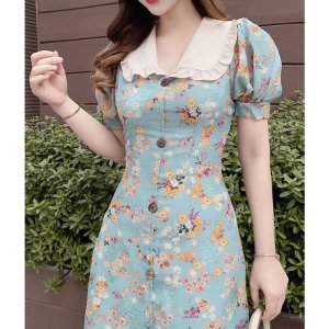 [CÓ SẴN][Ảnh thật] Váy hóa nhí dáng dài maxi cổ sen, váy thiết kế cao cấp, có may theo số đô riêng - V0001-5