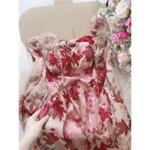 VÁY HOA VOAN TƠ XƯỚC CÚP NGỰC MAXI-5