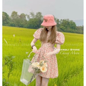 Váy Thô Hoa Nhí Cổ Viền Ngọc Hàng 2 Lớp Siêu Xinh Có Ảnh Thật Kèm Video-6