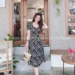 ĐẦM HOA CÚC DÁNG DÀI XẺ TÀ NAHOUSE VÁY HOA XINH NHÚM NGỰC ĐI CHƠI ĐI TIỆC THIẾT KẾ XINH XẮN VÀ SANG TRỌNG-3