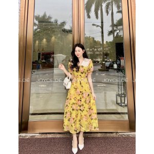 Váy hoa maxi cộc tay bo chun nàng thơ JOYCE070-2