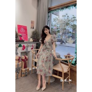 Váy maxi hoa nơ ngực-6